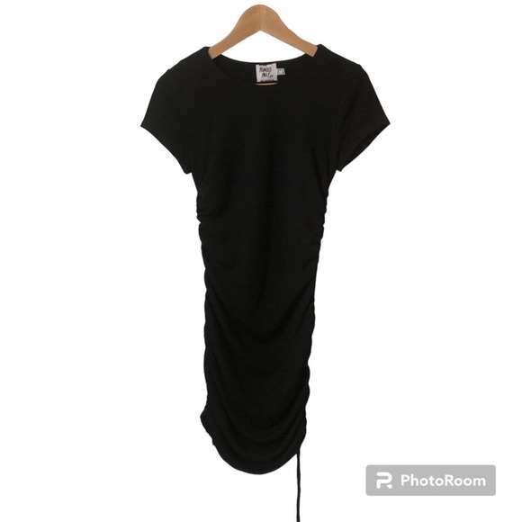 Princess Polly Dresses & Skirts - Princess Polly Dress Women’s 6 Ruched Side Black Stretch Tie Up Midi Bodycon